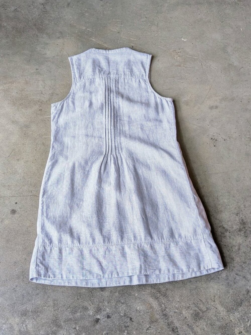 Faherty Isha Blue Stripe Linen Sleeveless Shift Mini Dress Summer Sundress XS - Picture 8 of 8